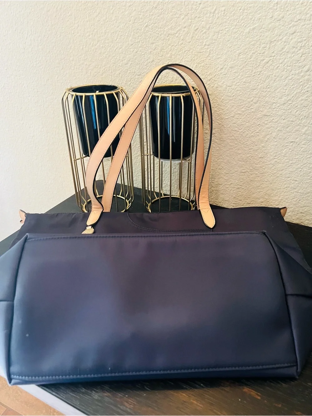 RADLEY LONDON Navy Tote with Tan Straps